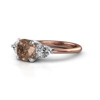 Afbeelding van Verlovingsring Chanou CUS 585 rosé goud bruine diamant 2.70 crt