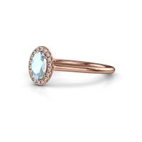 Image of Engagement ring seline ovl 1<br/>585 rose gold<br/>Aquamarine 6x4 mm