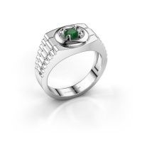 Image de Bague pour homme edward<br/>950 platine<br/>Emeraude 4.7 mm