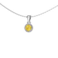 Image of Pendant seline rnd<br/>950 platinum<br/>Yellow sapphire 4.7 mm