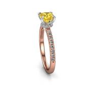 Afbeelding van Verlovingsring Crystal CUS 4 585 rosé goud gele saffier 5.5 mm