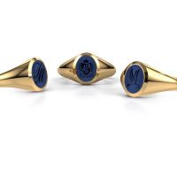 Afbeelding van Pinkring Herman 1<br/>585 goud<br/>Lapis lazuli 10x8 mm