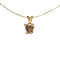 Afbeelding van Ketting Cornelia Heart 585 goud bruine diamant 0.82 crt