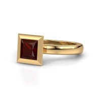 Image of Stacking ring Trudy Square 585 gold garnet 6 mm