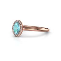 Image of Engagement ring seline ovl 1<br/>585 rose gold<br/>Blue topaz 6x4 mm