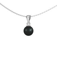 Image of Pendant Keli 950 platinum black pearl 8 mm