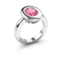 Afbeelding van Ring Selene 1 925 zilver roze saffier 9x7 mm