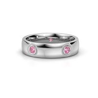 Image of Wedding ring WH0139L25BP<br/>950 platinum ±5x2 mm<br/>Pink sapphire