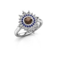 Image of Engagement ring Tianna 950 platinum smokey quartz 5 mm