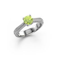 Image of Engagement ring Ruby rnd 585 white gold peridot 5.7 mm