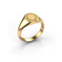 Image of Signet ring Rosy Oval 1 585 gold yellow sapphire 1.2 mm