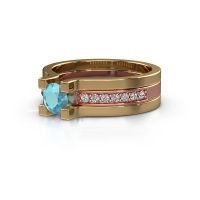 Image of Engagement ring Myrthe<br/>585 rose gold<br/>Blue topaz 5 mm