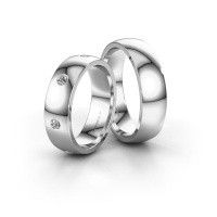 Image of Wedding rings set WH0105LM26BP ±6x2 mm 14 Carat white gold diamond 0.56 crt
