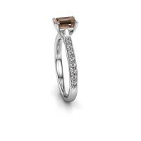 Afbeelding van Verlovingsring Mignon eme 2 950 platina bruine diamant 0.939 crt