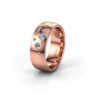 Afbeelding van Trouwring WH0141L26BP 585 rosé goud aquamarijn ±7x2 mm