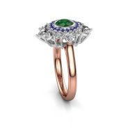 Image of Engagement ring Tianna 585 rose gold emerald 5 mm
