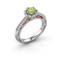 Afbeelding van Aanzoeksring Abbey<br/>585 witgoud<br/>Peridoot 4.2 mm