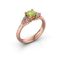 Afbeelding van Verlovingsring Monika RND<br/>585 rosé goud<br/>Peridoot 5.5 mm