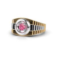 Image de Bague pour homme edward<br/>585 or jaune<br/>Saphir rose 4.7 mm