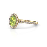 Image of Engagement ring seline ovl 2<br/>585 gold<br/>Peridot 7x5 mm