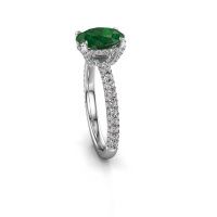 Image of Engagement ring saskia 2 ovl<br/>950 platinum<br/>Emerald 9x7 mm