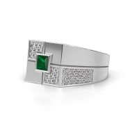 Image of Men's ring Rogier<br/>585 white gold<br/>Emerald 4 mm