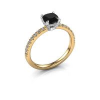 Image of Engagement ring saskia 1 cus<br/>585 gold<br/>black diamond 1.514 crt