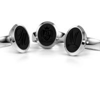 Afbeelding van Zegelring Oscar 4<br/>585 witgoud<br/>Onyx 15x12 mm