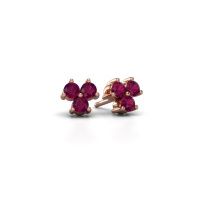 Image of Stud earrings Shirlee 585 rose gold rhodolite 3 mm