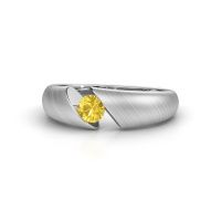 Image de Bague de fiançailles Hojalien 1<br/>950 platine<br/>Saphir jaune 4 mm
