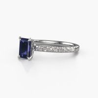 Image of Engagement Ring Crystal Eme 2<br/>950 platinum<br/>Sapphire 6.5x4.5 mm