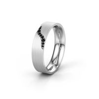 Image of Wedding ring WH2100L46BM<br/>585 white gold ±6x2 mm<br/>Black diamond
