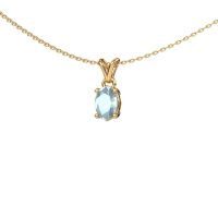 Image de Collier Lucy 1<br/>585 or jaune<br/>Aigue-marine 7x5 mm