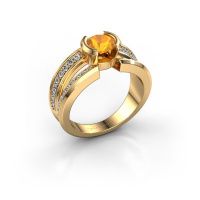Image of Men's ring rowan<br/>585 gold<br/>Citrin 6.5 mm