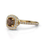 Image of Engagement ring Talitha CUS 585 gold smokey quartz 5 mm