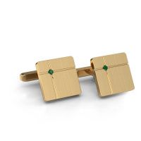 Image of Cufflinks hilco<br/>585 gold<br/>Emerald 2 mm