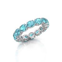 Bild von Ring vivienne ovl 5x4<br/>585 Weißgold<br/>Blau Topas 5x4 mm