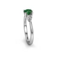 Afbeelding van Verlovingsring Chanou RND 585 witgoud smaragd 5.7 mm