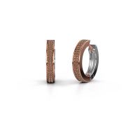 Image of Hoop earrings Renee 5 12 mm 585 rose gold brown diamond 0.78 crt