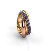 Image de Bague trinity 2<br/>585 or jaune<br/>Saphir 1 mm