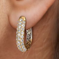 Image of Hoop earrings Danika 10.5 A 585 gold diamond 1.22 crt