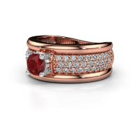 Afbeelding van Ring Alicia<br/>585 rosé goud<br/>Robijn 5 mm
