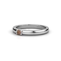 Afbeelding van Ring yasmin 1<br/>585 witgoud<br/>Bruine diamant 0.25 crt