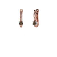 Image of Earrings valorie<br/>585 rose gold<br/>Smokey quartz 4 mm