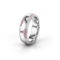 Image of Wedding ring WH2062L26BM<br/>585 white gold ±6x2 mm<br/>Pink sapphire