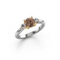 Image of Engagement Ring Lieselot Rnd<br/>585 white gold<br/>Brown diamond 1.30 crt
