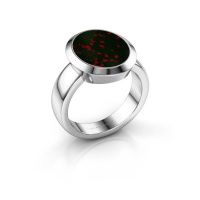 Afbeelding van Zegelring Oscar 4<br/>585 witgoud<br/>Heliotroop 15x12 mm