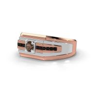 Image de Bague pour homme Oliver<br/>585 or rose<br/>Quartz fumé 4 mm