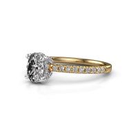 Image of Engagement ring saskia 1 ovl<br/>585 gold<br/>Lab-grown diamond 0.98 crt