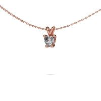 Image of Necklace Sam Heart 585 rose gold lab grown diamond 0.50 crt